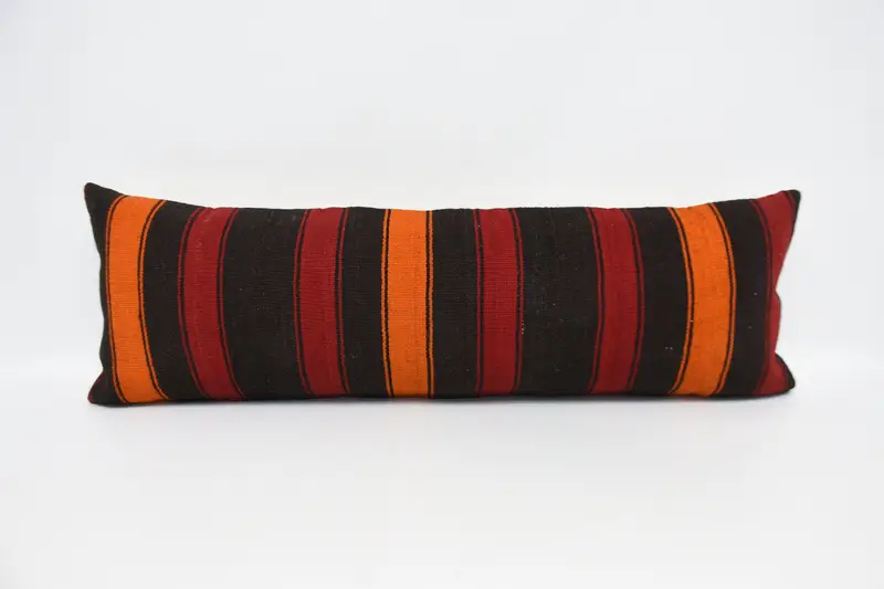 Cushion Cover, Interior Designer Pillow, 16x48 Red Pillow Case, Ethnic Throw Cushion Case, Vintage Kilim Throw Pillow, Pillow for Couch - 1