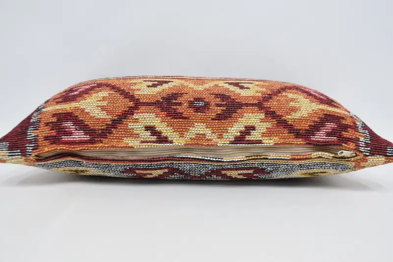 Office Chair Pillow Sham, Home Decor Pillow, 12x24 Yellow Pillow Sham, Rustic Cushion, Pillow Case, Kilim Cushion Sham, Vintage Kilim Pillow - 6