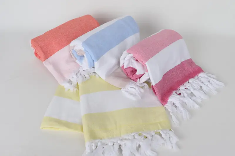 Bridesmaid Gift, Home Decor Gifts, Handwoven Turkish Towel, Gift For Wedding Day, Memorial Gift, Best Friend Gift, 64x36 Cotton Striped Terry Towel - 4
