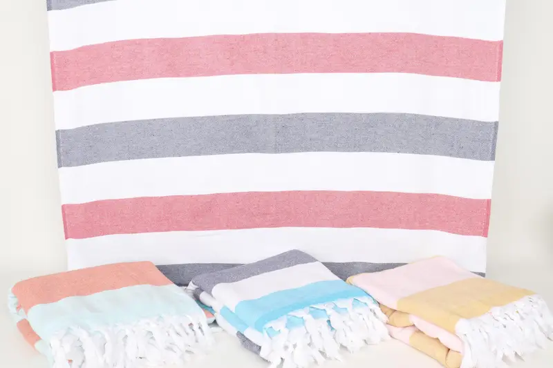 Bridesmaid Gift, Home Decor Gifts, Handwoven Turkish Towel, Gift For Wedding Day, Memorial Gift, Best Friend Gift, 64x36 Cotton Striped Terry Towel - 7