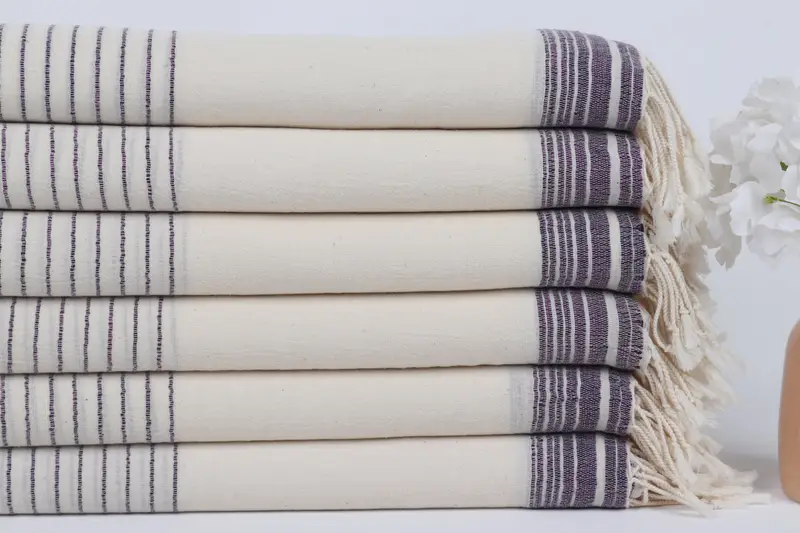Best lightweight Turkish towel for travel USA, Handmade Gift, Merry Christmas Gifts, 68x36 Cotton Striped Towel, Thin towel, Quick-Dry Beach Towel - 3