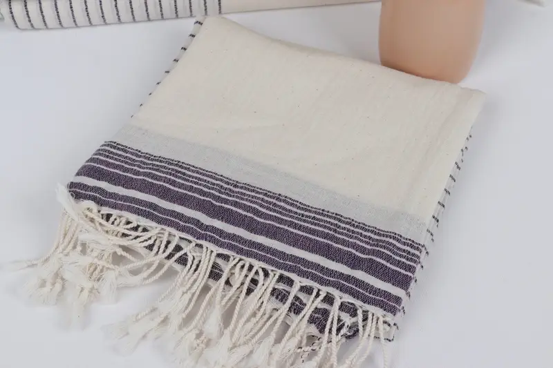 Best lightweight Turkish towel for travel USA, Handmade Gift, Merry Christmas Gifts, 68x36 Cotton Striped Towel, Thin towel, Quick-Dry Beach Towel - 5
