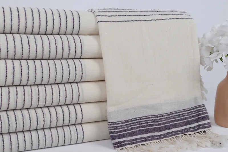 Best lightweight Turkish towel for travel USA, Handmade Gift, Merry Christmas Gifts, 68x36 Cotton Striped Towel, Thin towel, Quick-Dry Beach Towel - 2