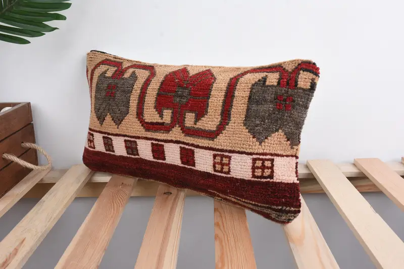 Pillow Sham, Home Decor Pillow, 8x16 Orange Cushion Cover, Boho Chic Pillow Case, Boho Throw Pillow Sham, Pillow for Sofa, Kilim Pillow Cover - 5
