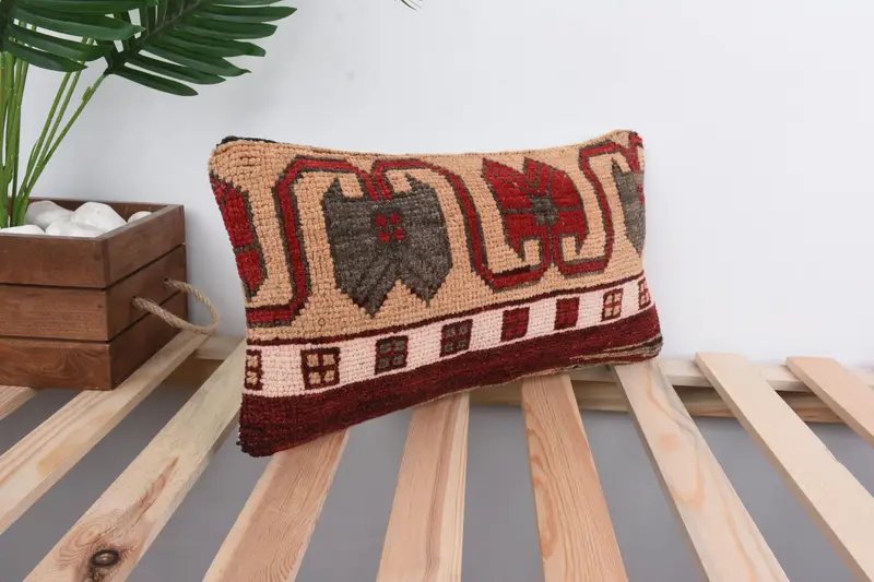 Pillow Sham, Home Decor Pillow, 8x16 Orange Cushion Cover, Boho Chic Pillow Case, Boho Throw Pillow Sham, Pillow for Sofa, Kilim Pillow Cover - 4