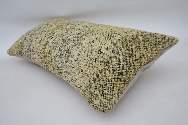 Vintage Pillow, Ethnical Kilim Rug Pillow, Cushion Cover, Pillow for Couch, 12x24 Beige Cushion Cover, Decorative Bolster Pillow Cover - 6