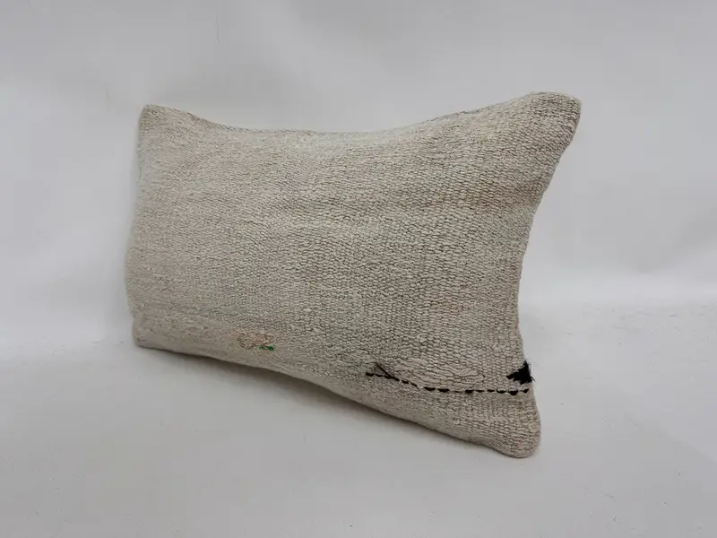 Ethnical Kilim Rug Pillow, Pillow Cover, 12x20 White Pillow Sham, Vintage Kilim Throw Pillow, Interior Designer Pillow, Nautical Throw Cushion - 4