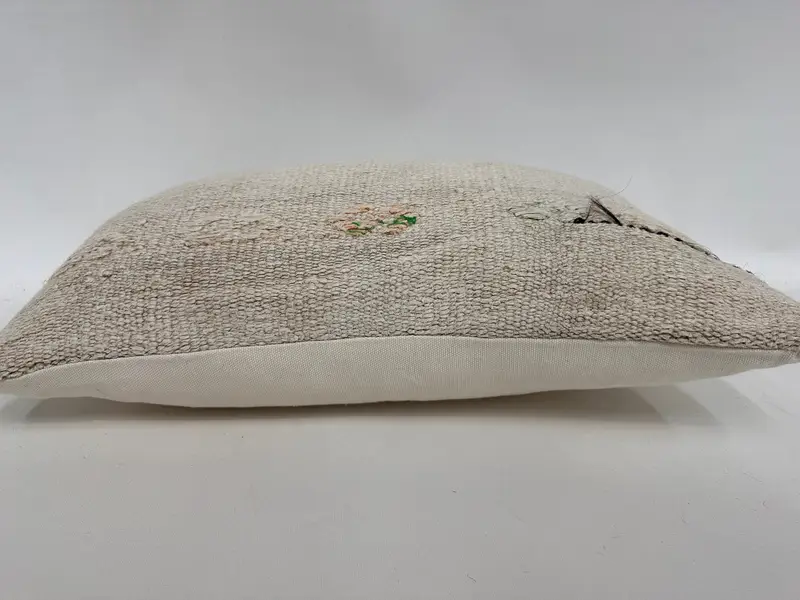 Ethnical Kilim Rug Pillow, Pillow Cover, 12x20 White Pillow Sham, Vintage Kilim Throw Pillow, Interior Designer Pillow, Nautical Throw Cushion - 5