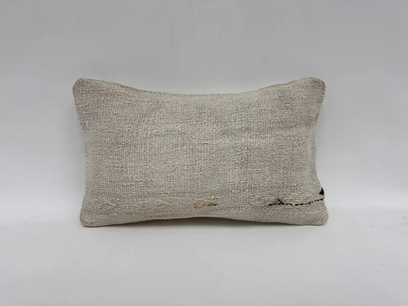 Ethnical Kilim Rug Pillow, Pillow Cover, 12x20 White Pillow Sham, Vintage Kilim Throw Pillow, Interior Designer Pillow, Nautical Throw Cushion - 1