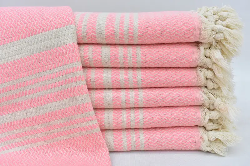 Turkish Hand Towel Cotton Bright Pink, 40x20 Inches