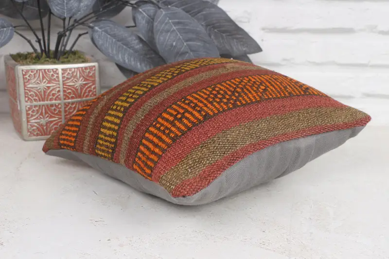 Boho Pillow Sham Cover, Ethnic Pillow Case, 12x12 Brown Pillow, Pillow Case, Southwestern Cushion, Boho Pillow, Gift Pillow, Sofa Pillow - 6