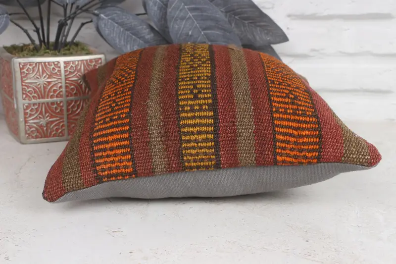 Boho Pillow Sham Cover, Ethnic Pillow Case, 12x12 Brown Pillow, Pillow Case, Southwestern Cushion, Boho Pillow, Gift Pillow, Sofa Pillow - 5