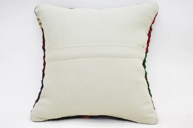Throw Kilim Pillow, Boho Chic Pillow Cover, Cushion Case, Handmade Pillow Sham, Turkish Kilim Pillow, 12x12 Green Pillow Sham, Antique Pillows - 6