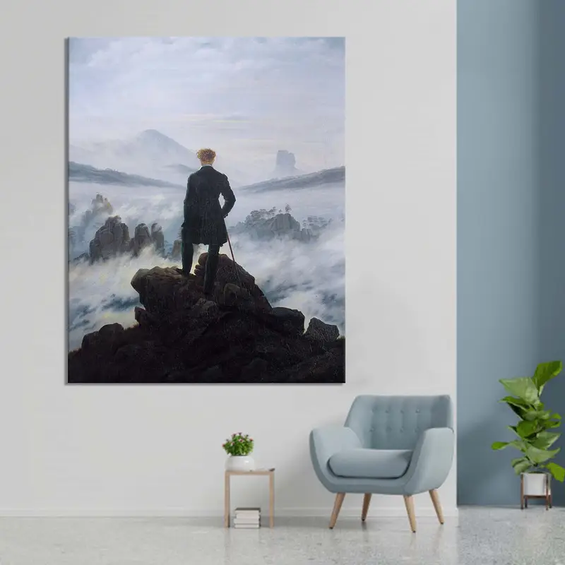Caspar David Friedrich Canvas, Wanderer above the sea of fog Print, Wall Art Canvas, Original Print Canvas, Wall Hanging Decor, Canvas Art - 4