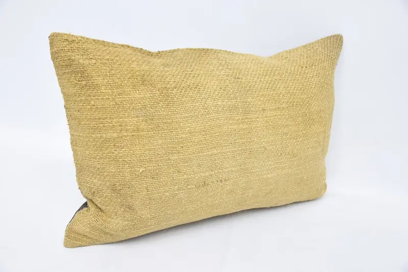 Art Deco Cushion, Turkish Pillow, Ethnic Throw Cushion, Aesthetic Pillow Case, Handmade Kilim Cushion, Boho Pillow, 16x24 Beige Pillow Sham, Cushion - 3