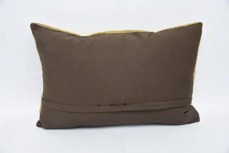 Art Deco Cushion, Turkish Pillow, Ethnic Throw Cushion, Aesthetic Pillow Case, Handmade Kilim Cushion, Boho Pillow, 16x24 Beige Pillow Sham, Cushion - 6