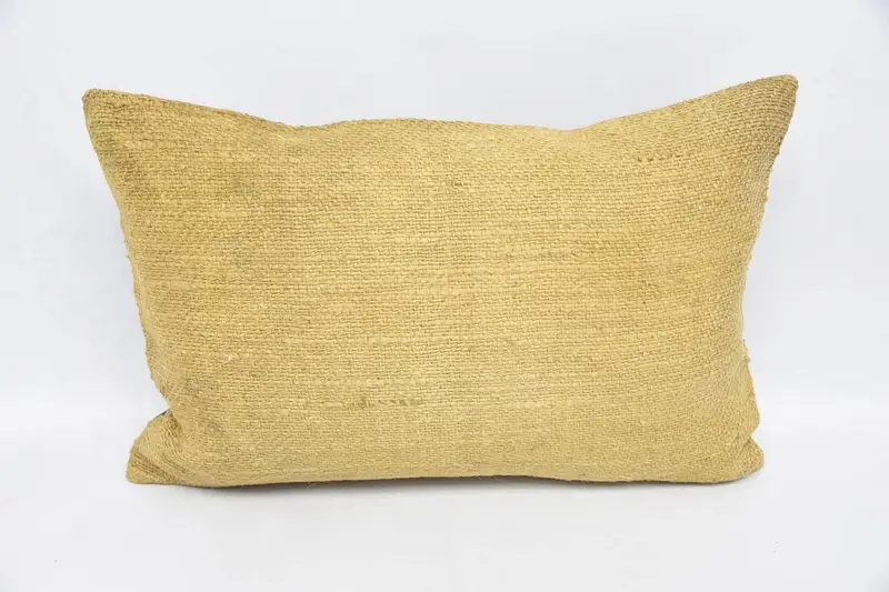 Art Deco Cushion, Turkish Pillow, Ethnic Throw Cushion, Aesthetic Pillow Case, Handmade Kilim Cushion, Boho Pillow, 16x24 Beige Pillow Sham, Cushion - 1