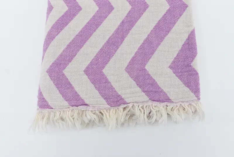 Memorial Gift, Quick-Dry Beach Towel, Custom Gift, Turkish bath towel, Beach Bachelorette Party Decorations, 70x40 Cotton Zigzag Design Towel - 5
