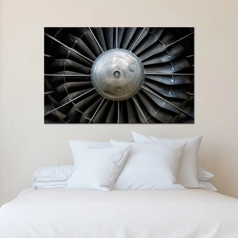 Elegant Turbine Canvas: Man Cave Aircraft Art Print