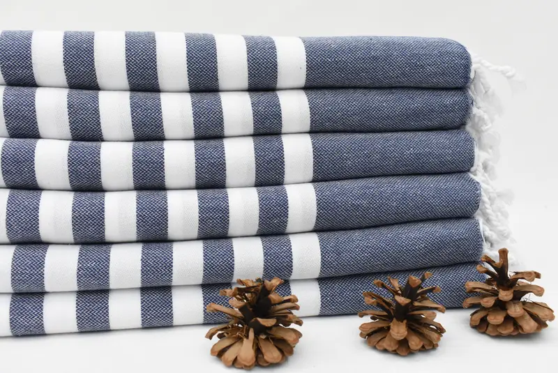 70x40 Cotton Striped Towel, Handmade Gift, Bachelor Party Favors, Gifts For Him, Turkish Bath Towel USA, Peshtemal Towel USA, Monogram Beach Towel - 2