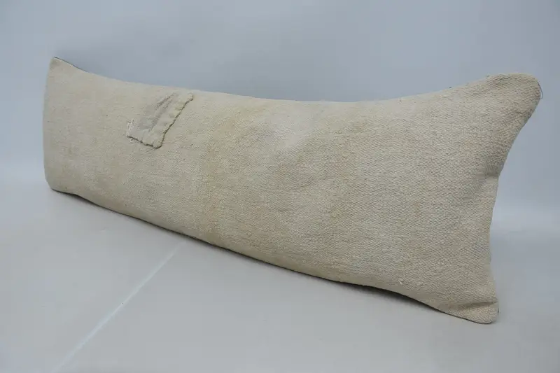 Ethnical Kilim Rug Pillow, 16x48 Beige Cushion Case, Pillow Case, Boho Pillow Sham Cover, Vintage Pillow, Cotton Cushion Cover - 4