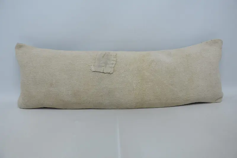 Ethnical Kilim Rug Pillow, 16x48 Beige Cushion Case, Pillow Case, Boho Pillow Sham Cover, Vintage Pillow, Cotton Cushion Cover - 1