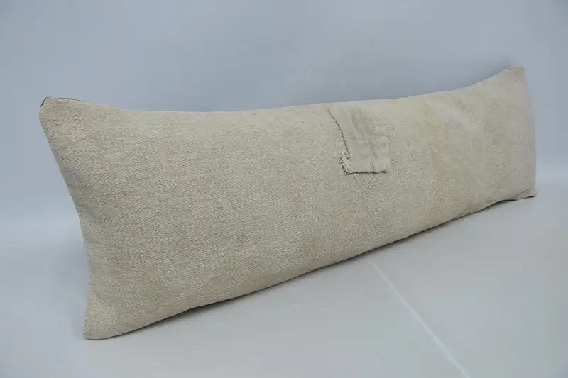 Ethnical Kilim Rug Pillow, 16x48 Beige Cushion Case, Pillow Case, Boho Pillow Sham Cover, Vintage Pillow, Cotton Cushion Cover - 3