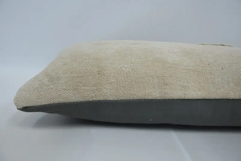 Ethnical Kilim Rug Pillow, 16x48 Beige Cushion Case, Pillow Case, Boho Pillow Sham Cover, Vintage Pillow, Cotton Cushion Cover - 5