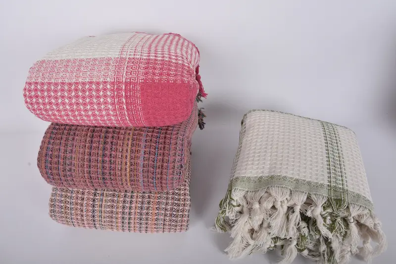 Family Gift Basket, Bachelor Gifts, Bridesmaid Gifts, Turkish Bedspread, Turkish Tablecloth, Bedspread, Custom Blanket, 92x88 Cotton Striped Towel - 8