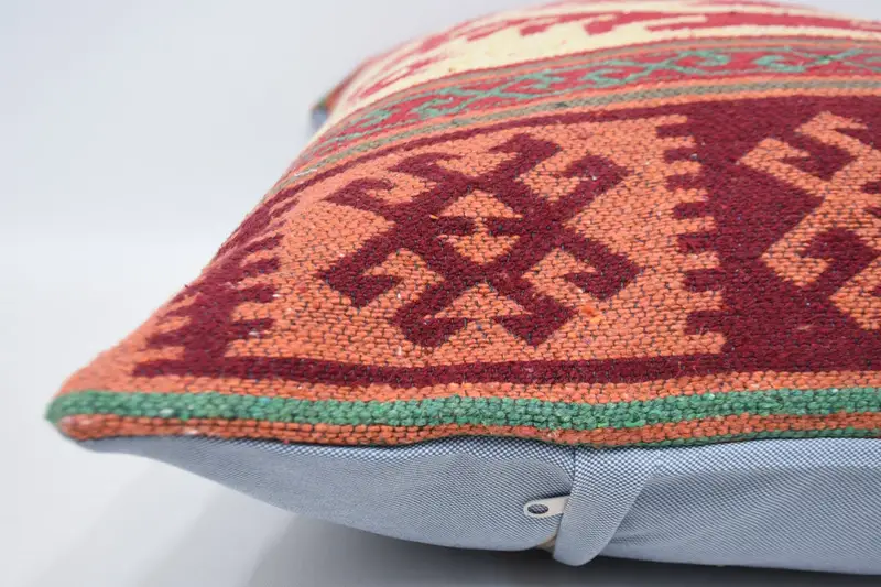20x28 Red Pillow Sham, Cozy Throw Cushion, Vintage Kilim Throw Pillow, Cushion Cover, Turkish Pillow, Antique Pillows, Outdoor Patio Pillow Sham - 6