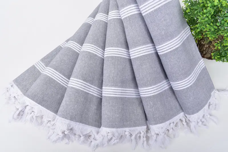 Hochzeitsduschengeschenk, 70x30 Baumwollstreifentuch, weiches Handtuch, Gasttuch, handgefertigtes türkisches Handtuch, großes türkisches Handtuch, Strandtuchmasse, Schaltuch - 4