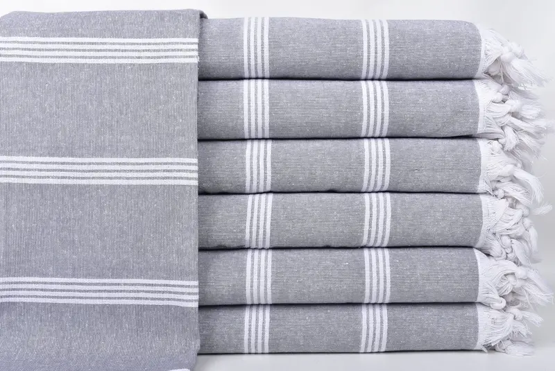 Hochzeitsduschengeschenk, 70x30 Baumwollstreifentuch, weiches Handtuch, Gasttuch, handgefertigtes türkisches Handtuch, großes türkisches Handtuch, Strandtuchmasse, Schaltuch - 1
