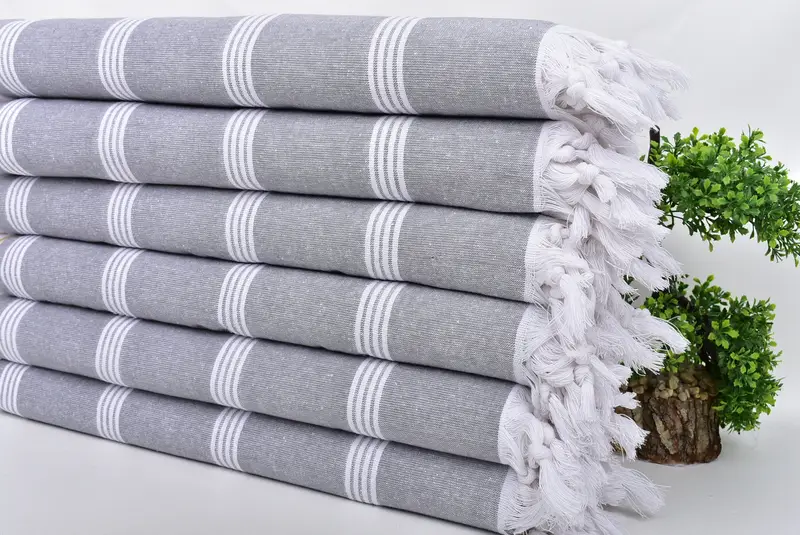 Hochzeitsduschengeschenk, 70x30 Baumwollstreifentuch, weiches Handtuch, Gasttuch, handgefertigtes türkisches Handtuch, großes türkisches Handtuch, Strandtuchmasse, Schaltuch - 3
