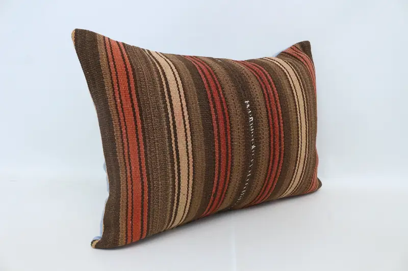 Gift Pillow, Couch Cushion Case, 20x28 Brown Pillow, Cushion Case, Wool Kilim Pillow Cushion Cover, Kilim Pillow, Pillow for Couch - 3