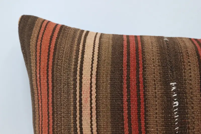Gift Pillow, Couch Cushion Case, 20x28 Brown Pillow, Cushion Case, Wool Kilim Pillow Cushion Cover, Kilim Pillow, Pillow for Couch - 2