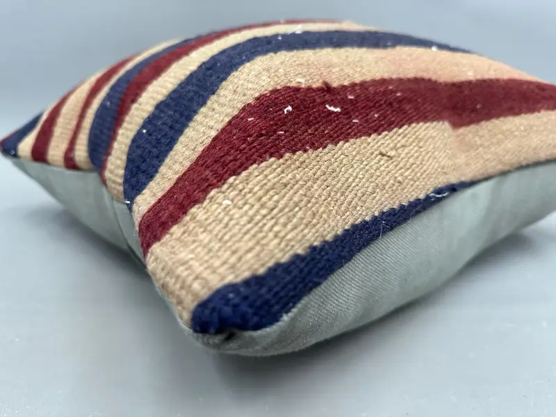 20x20 Beige Pillow Case, Turkish Pillow, Kilim Pillow, Neutral Cushion Case, Knitted Cushion, Ethnical Kilim Rug Pillow, Cushion Cover - 6