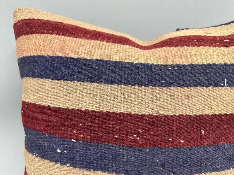 20x20 Beige Pillow Case, Turkish Pillow, Kilim Pillow, Neutral Cushion Case, Knitted Cushion, Ethnical Kilim Rug Pillow, Cushion Cover - 5