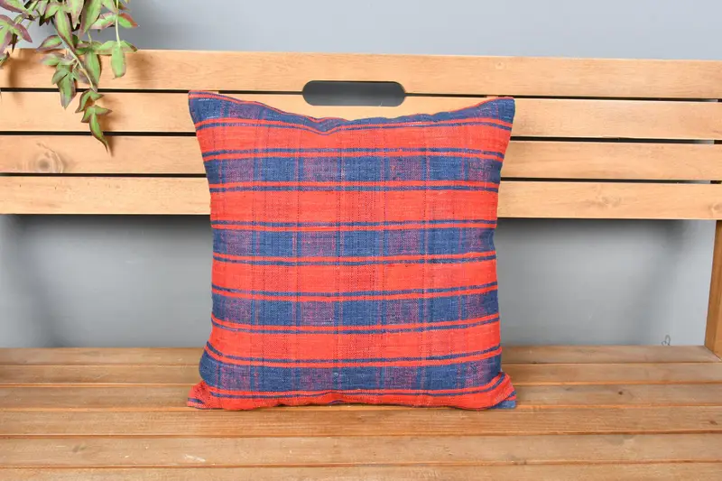 Vintage Pillow, Antique Pillows, Gift Pillow, Cushion Case, Vintage Throw Pillow, 18x18 Red Cushion Cover, Neutral Throw Pillow - 6