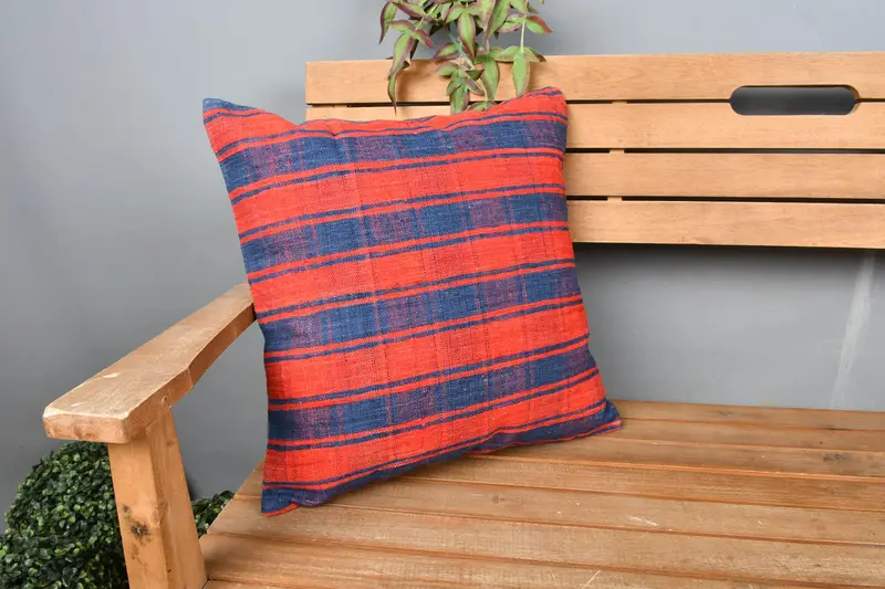 Vintage Pillow, Antique Pillows, Gift Pillow, Cushion Case, Vintage Throw Pillow, 18x18 Red Cushion Cover, Neutral Throw Pillow - 1