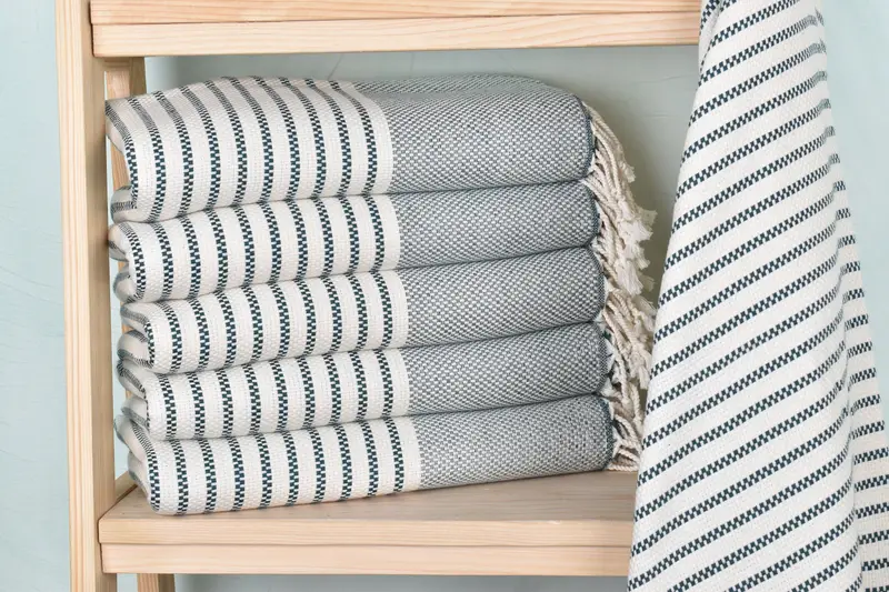 Sand-resistant Turkish towel for the beach, Turkish beach towel, Family Gift, Turkish bath towel, 76x40 Cotton Striped Towel, Quick-dry peshtemal - 2