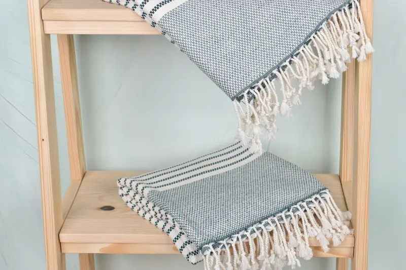 Sand-resistant Turkish towel for the beach, Turkish beach towel, Family Gift, Turkish bath towel, 76x40 Cotton Striped Towel, Quick-dry peshtemal - 5