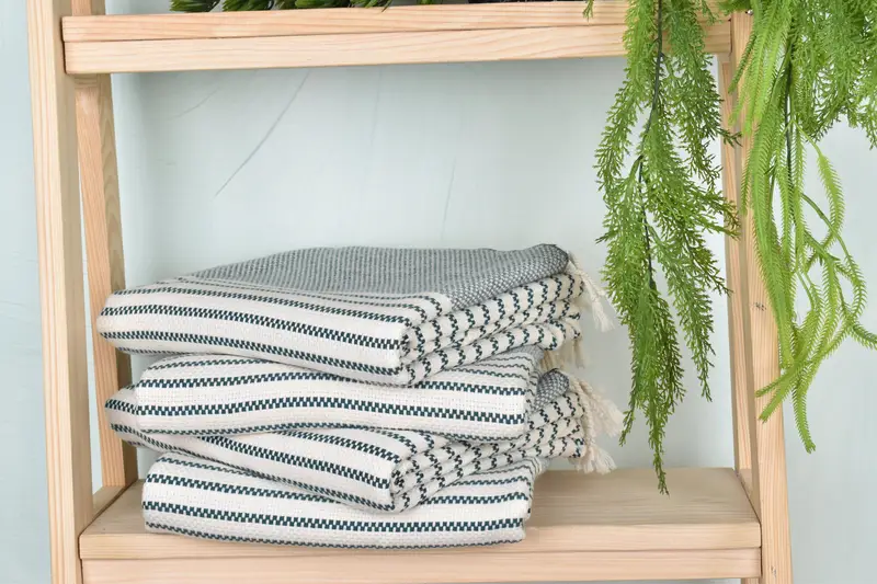 Sand-resistant Turkish towel for the beach, Turkish beach towel, Family Gift, Turkish bath towel, 76x40 Cotton Striped Towel, Quick-dry peshtemal - 7