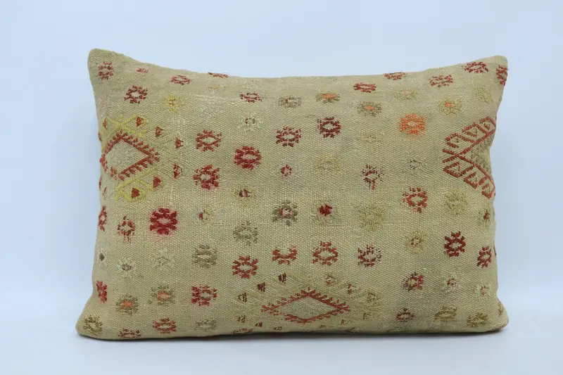 Sofa Cushion, 20x28 Beige Pillow Case, Vintage Pillow, Decorative Cushion, Vintage Kilim Throw Pillow, Pillow, Handmade Kilim Cushion - 1