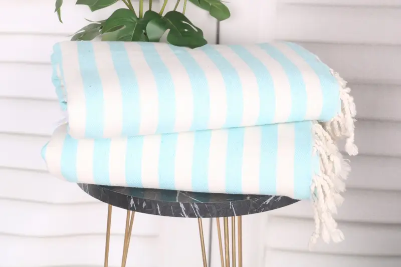 Spa Gift, Thin and lightweight Turkish peshtemal, Personalized Gifts, Custom Beach Towel, Sand-resistant towel, 80x36 Cotton Striped Towel - 3