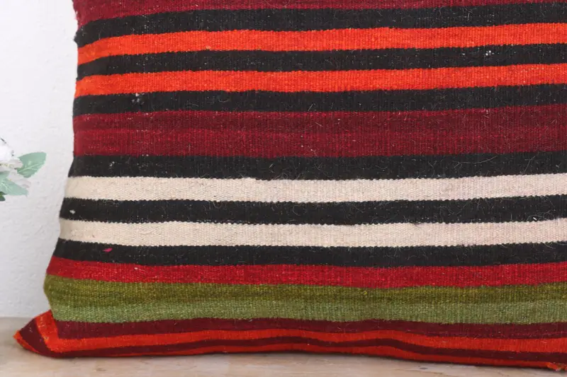 Cushion Cover, Sofa Pillow Sham, Kilim Pillow, 24x24 Red Cushion, Interior Designer Pillow, Ikat Cushion Cover, Home Decor Pillow - 3