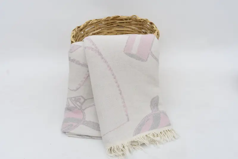 Bridal Shower Gift, Sofa Cover, Beach Bachelorette Party Decorations, Woven Throw Blanket, 88x64 Cotton Make-Up Patterned Towel, Custom Blanket - 6