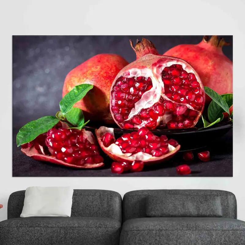 Trendy Red Kitchen Canvas: Artistic Food Scene Print
