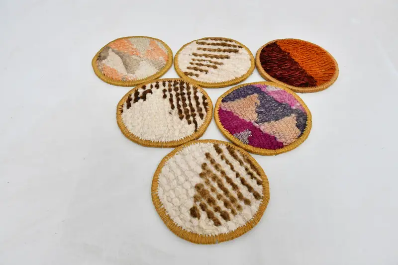 Elegant White and Red Coasters, Premium Glass Pad Coasters