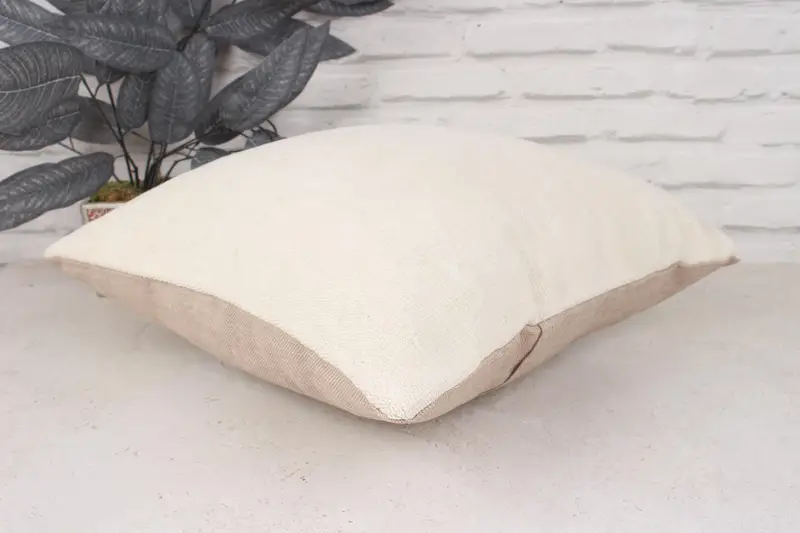 Boho Pillow Sham Cover, Handmade Throw Cushion, Kilim Pillow, Pillow, 18x18 White Pillow Case, Authentic Cushion Case, Home Decor Pillow - 6