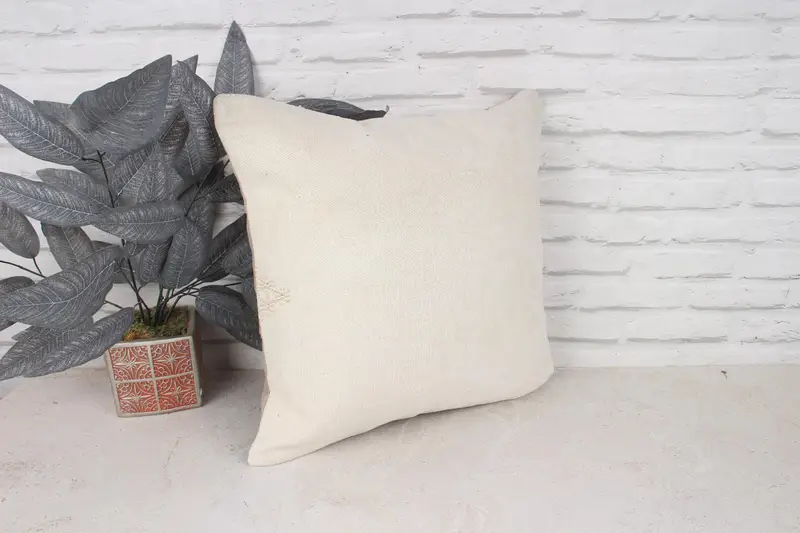 Boho Pillow Sham Cover, Handmade Throw Cushion, Kilim Pillow, Pillow, 18x18 White Pillow Case, Authentic Cushion Case, Home Decor Pillow - 3